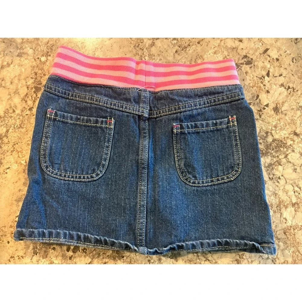 Gymboree‎ Girls Denim Jean Skirt/Skort Inner Shorts Embroidered Giraffe Size 7
